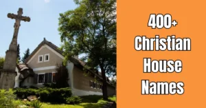 Christian house name sign with cross decoration
