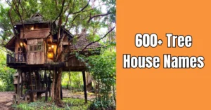 Kids playing in a cozy tree house with creative name sign