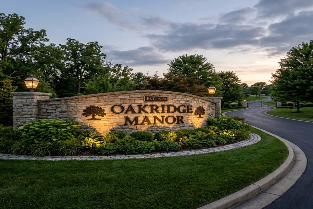 Luxury Estate Entrance Sign Materials, Letter Sizing, Aesthetics, and Lighting
